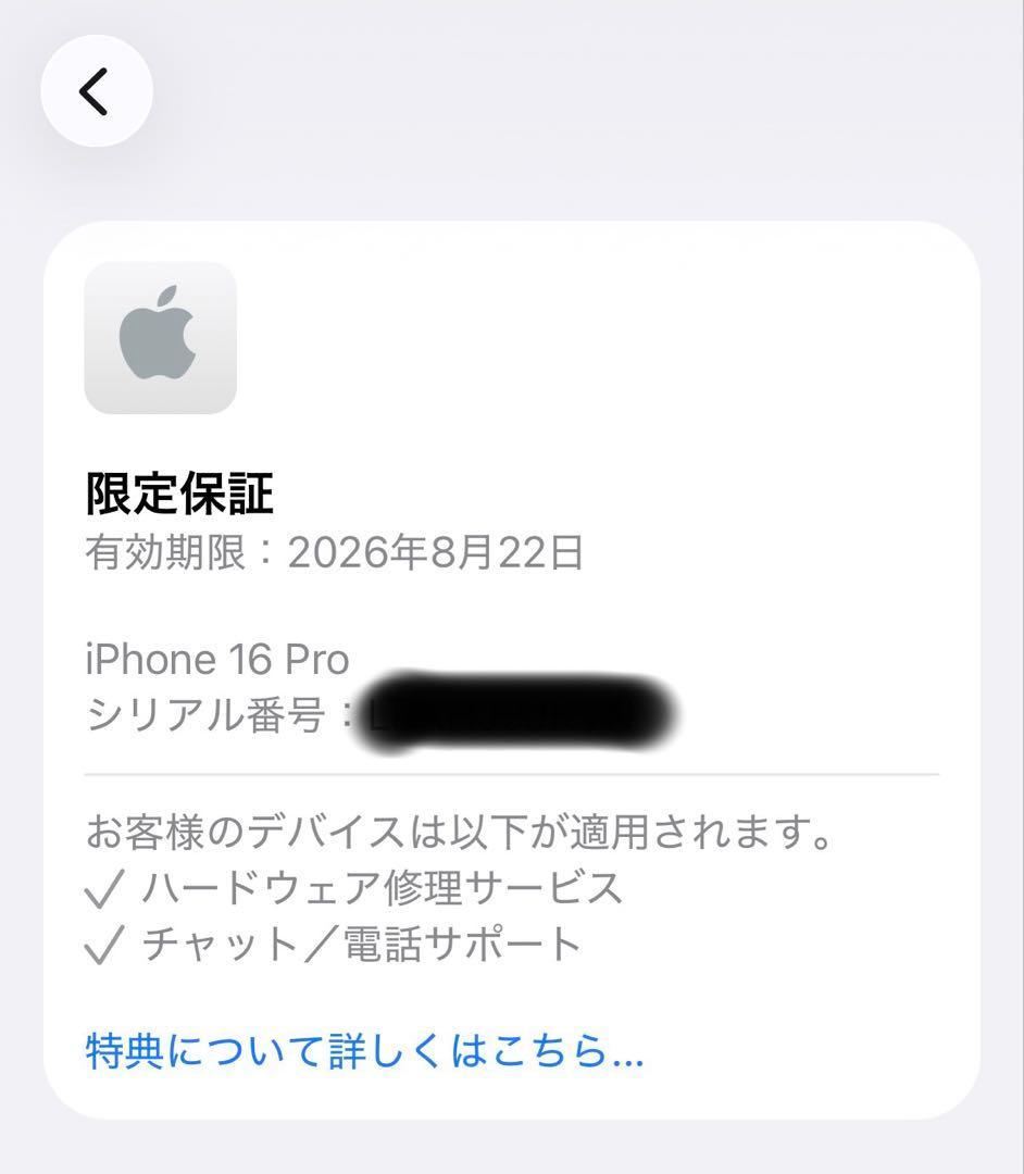 iPhone16pro 256GB 極美品　simフリー　保証つき