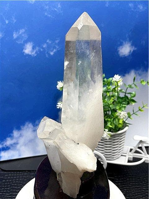 超強いパワーヒマラヤ産藍針入り天然水晶クラスターB88B6/328B74B