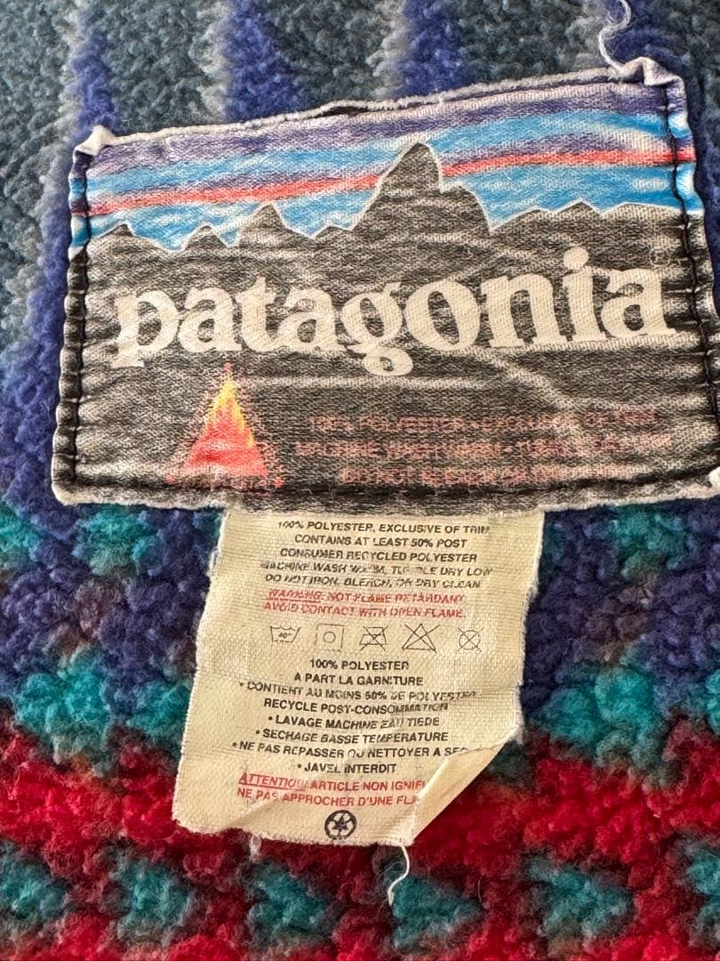 USA製　Patagoniaフリースブランケット.プリント/パタゴニアビンテージ
