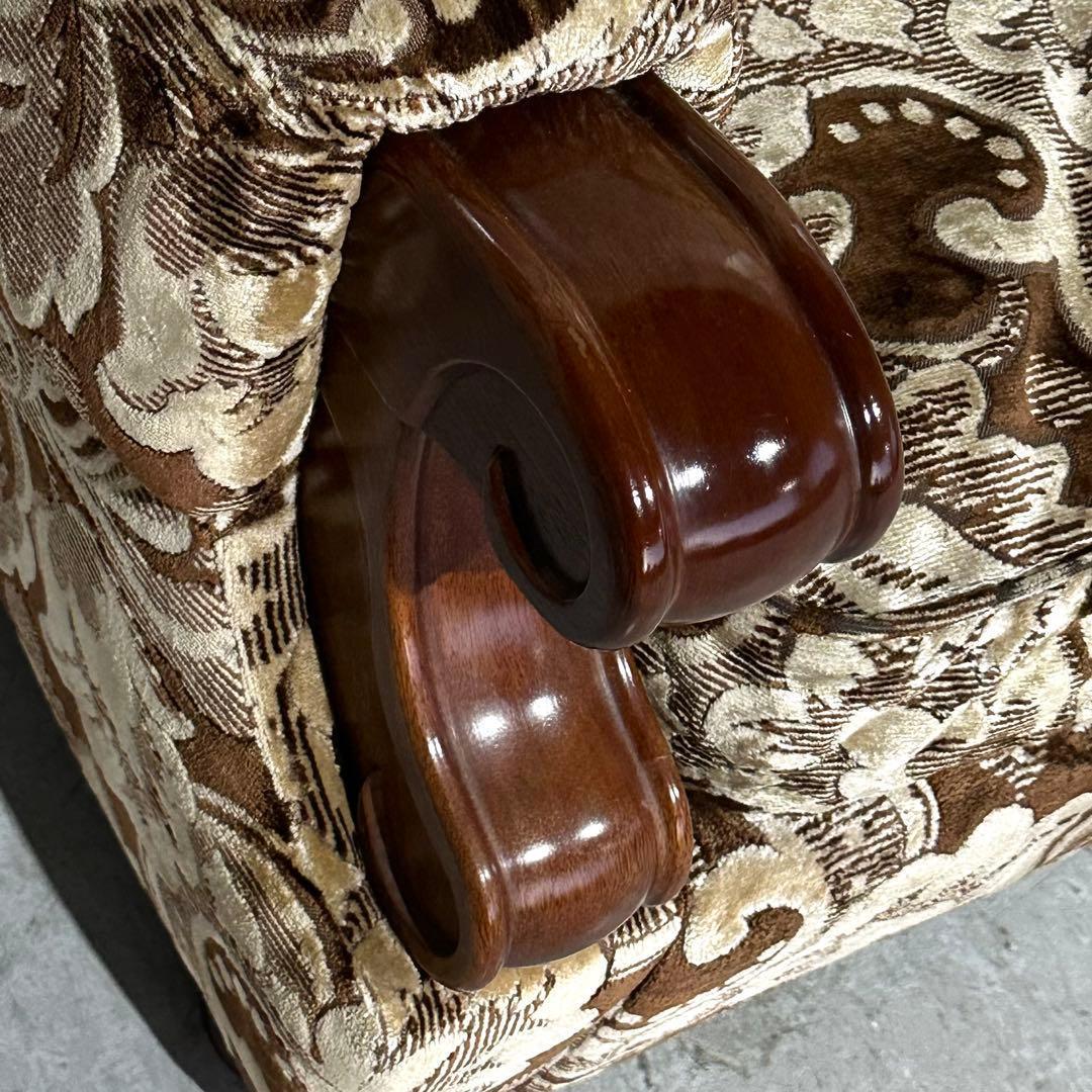 ✿70s✿ 昭和レトロ ヴィンテージ 3人掛けソファ 金華山 ×木製肘