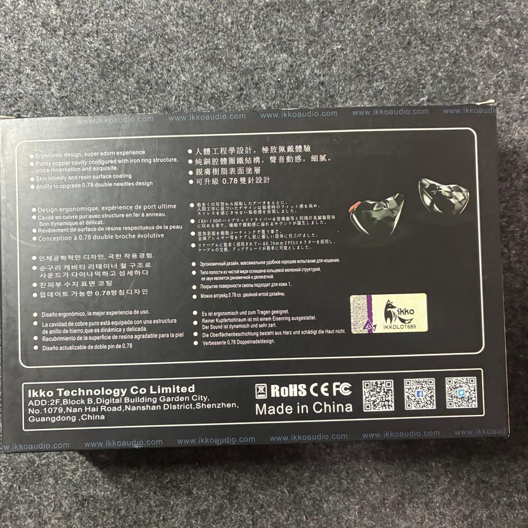 IKKO oh10 Obsidian 有線イヤホン　4.4mmリケーブルつき
