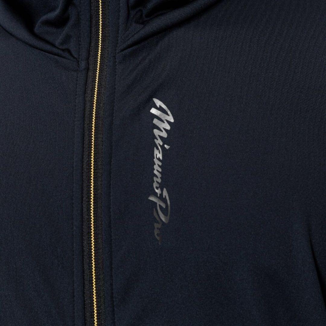 【ミズノプロ】フルZIPフーディ(薄手) ブラック XO 12JECK75