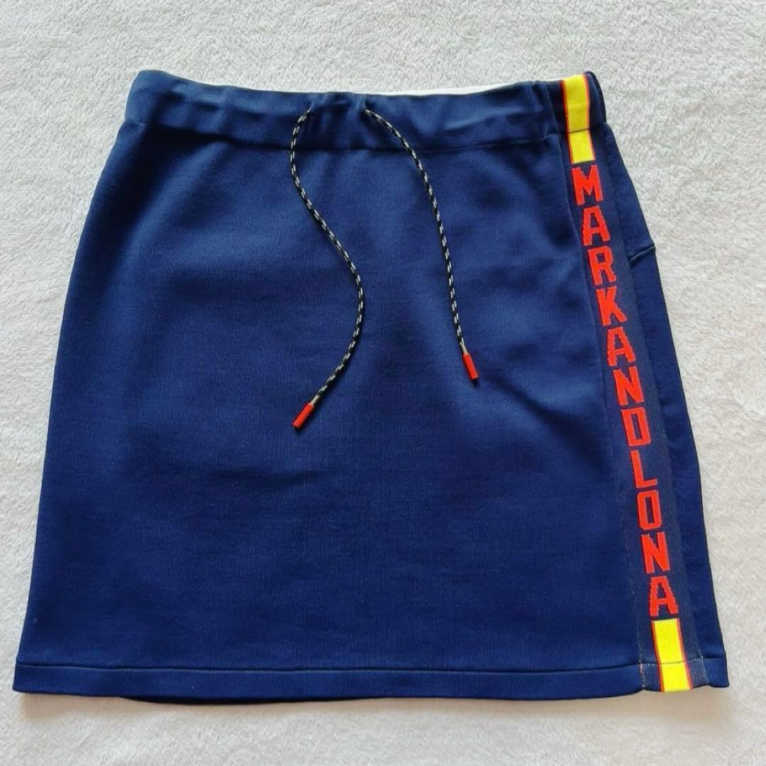 極美品 　マークアンドロナ 　ニット　セットアップ　パーカー　スカート ネイビー