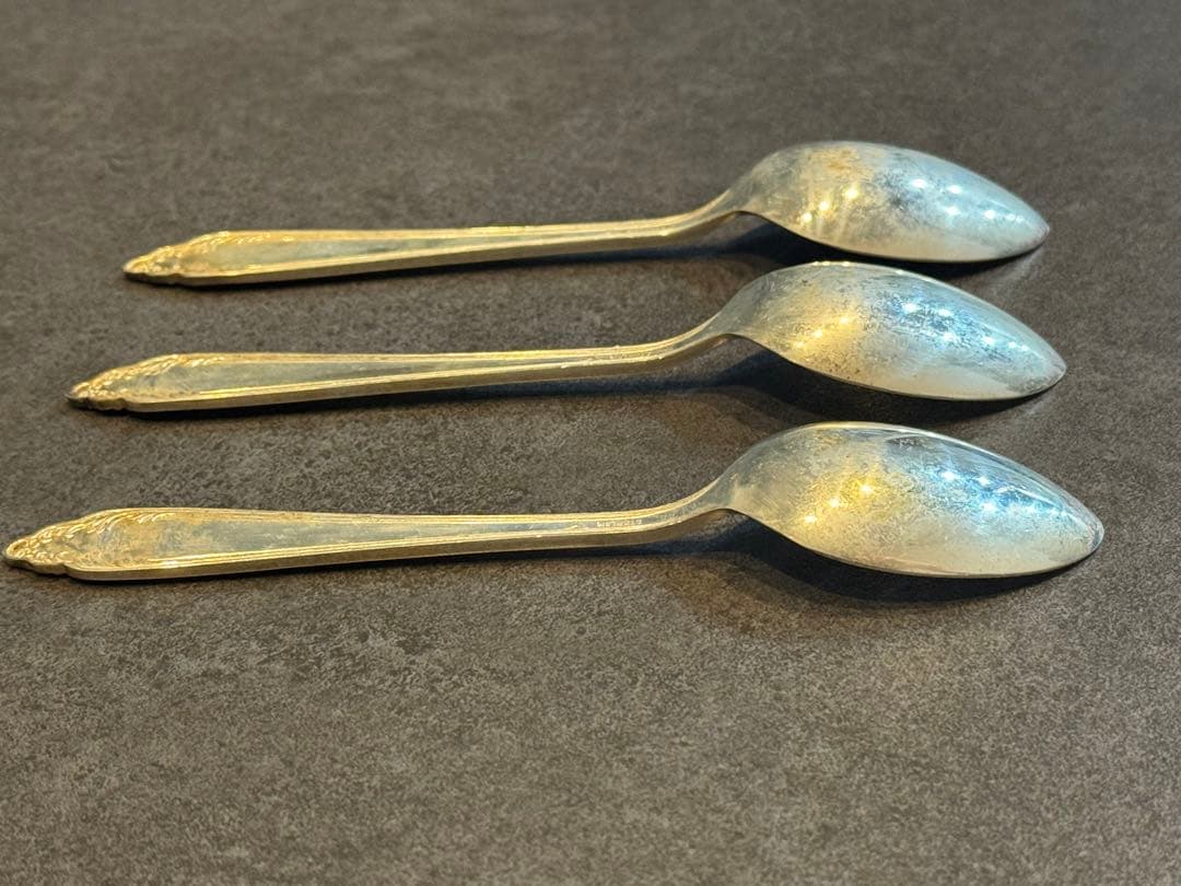 スターリングシルバー アンティークスプーン 3本セット