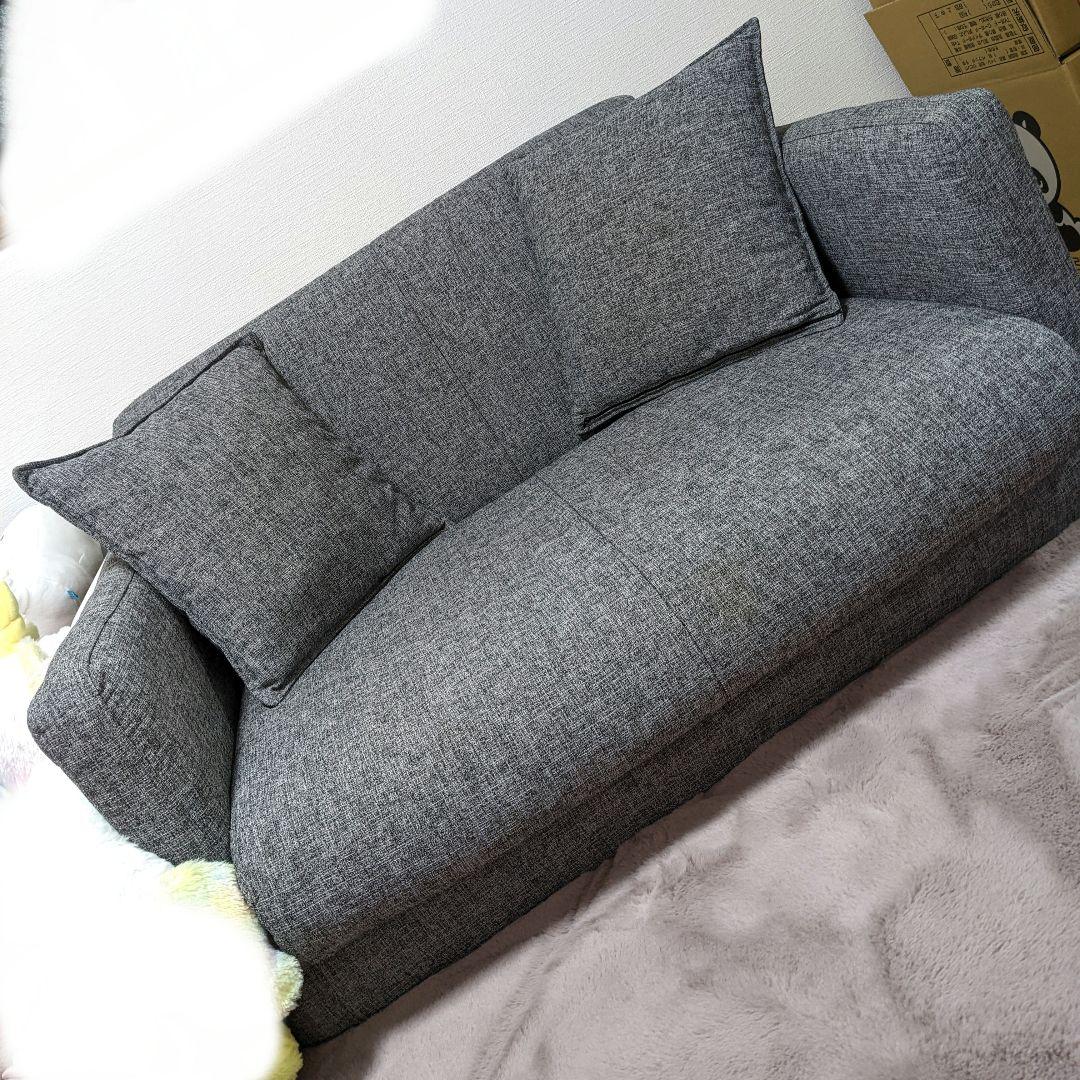 コンパクトソファーベッ　グレー