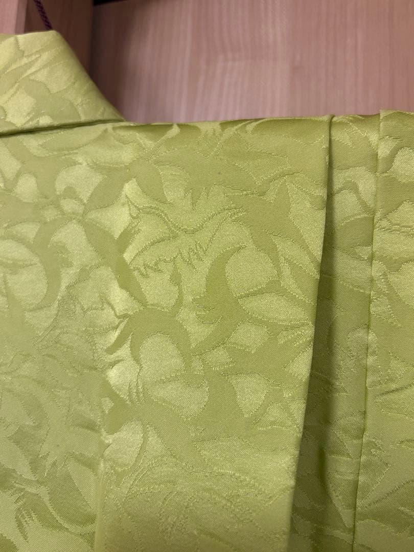 七五三 7歳 祝い着 正絹 黄緑 鶴 M2510282