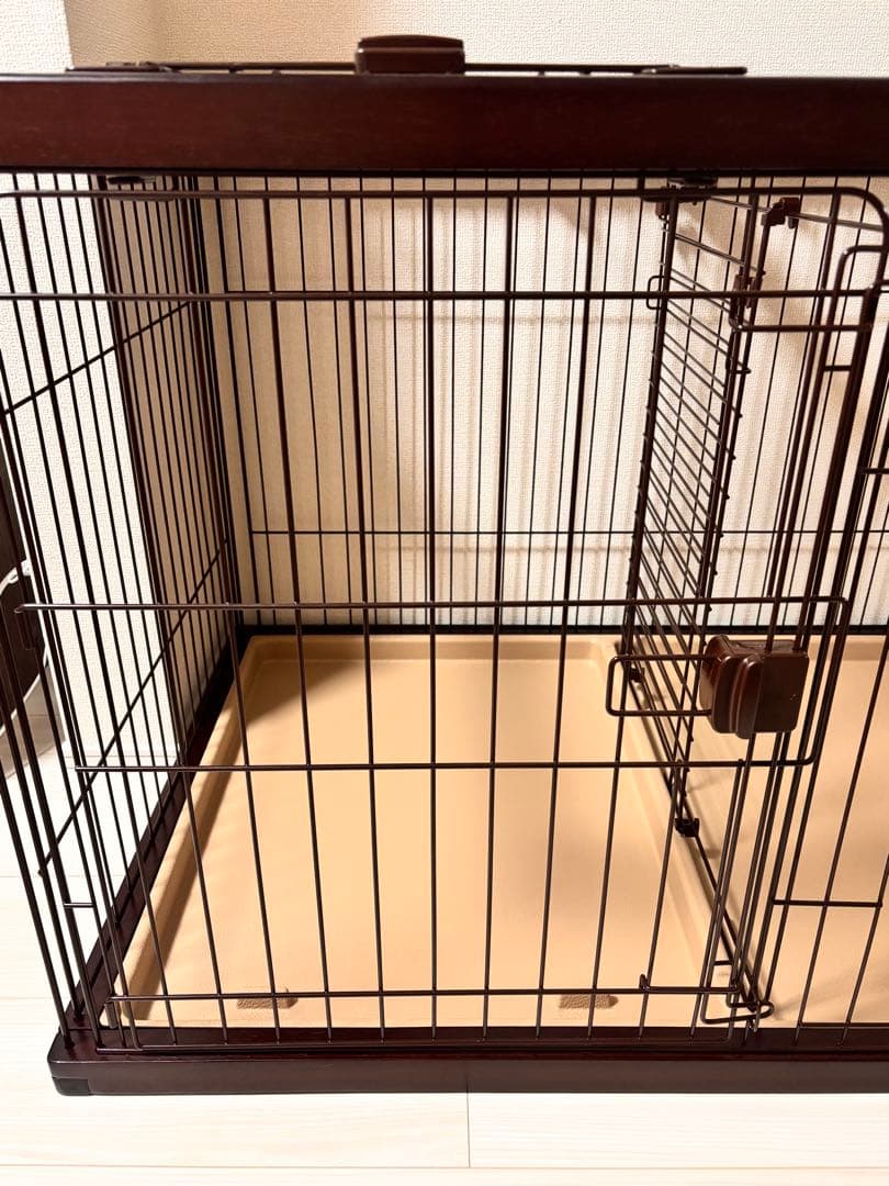 ペティオ 犬ケージ ブラウン ワイドサイズ