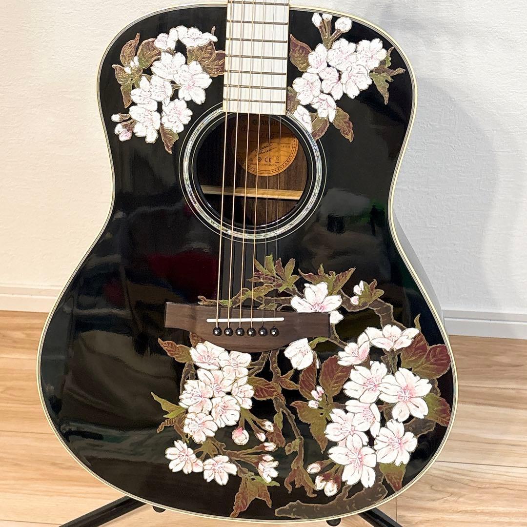 ✨唯一無二✨ ヤマハ LL6 A.R.E エレアコ ブラック 桜柄ペイント 美品