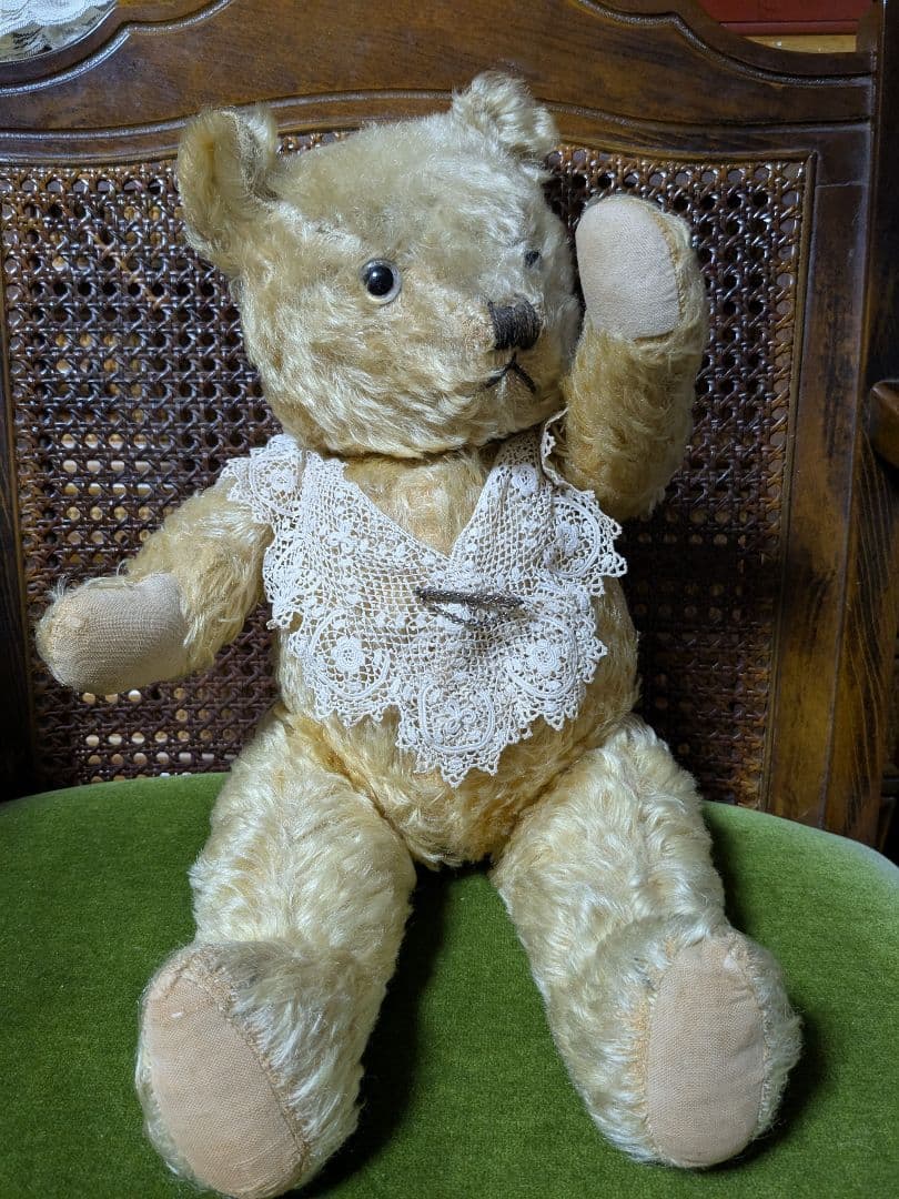 ヴィンテージ テディベア レース襟付き