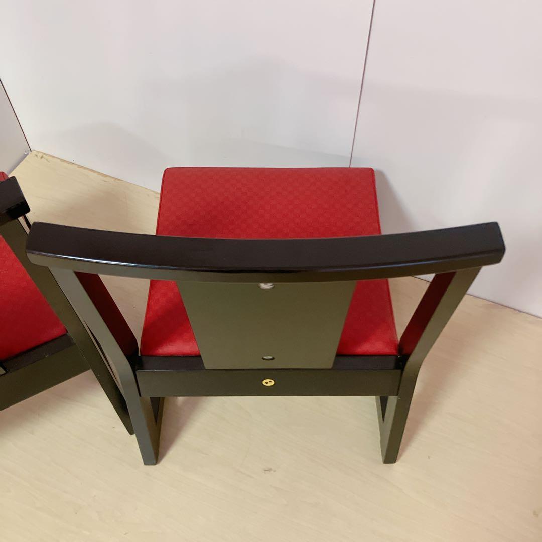 高座椅子　2脚セット　座面ビニール　ダイニングチェア　座敷椅子　座椅子