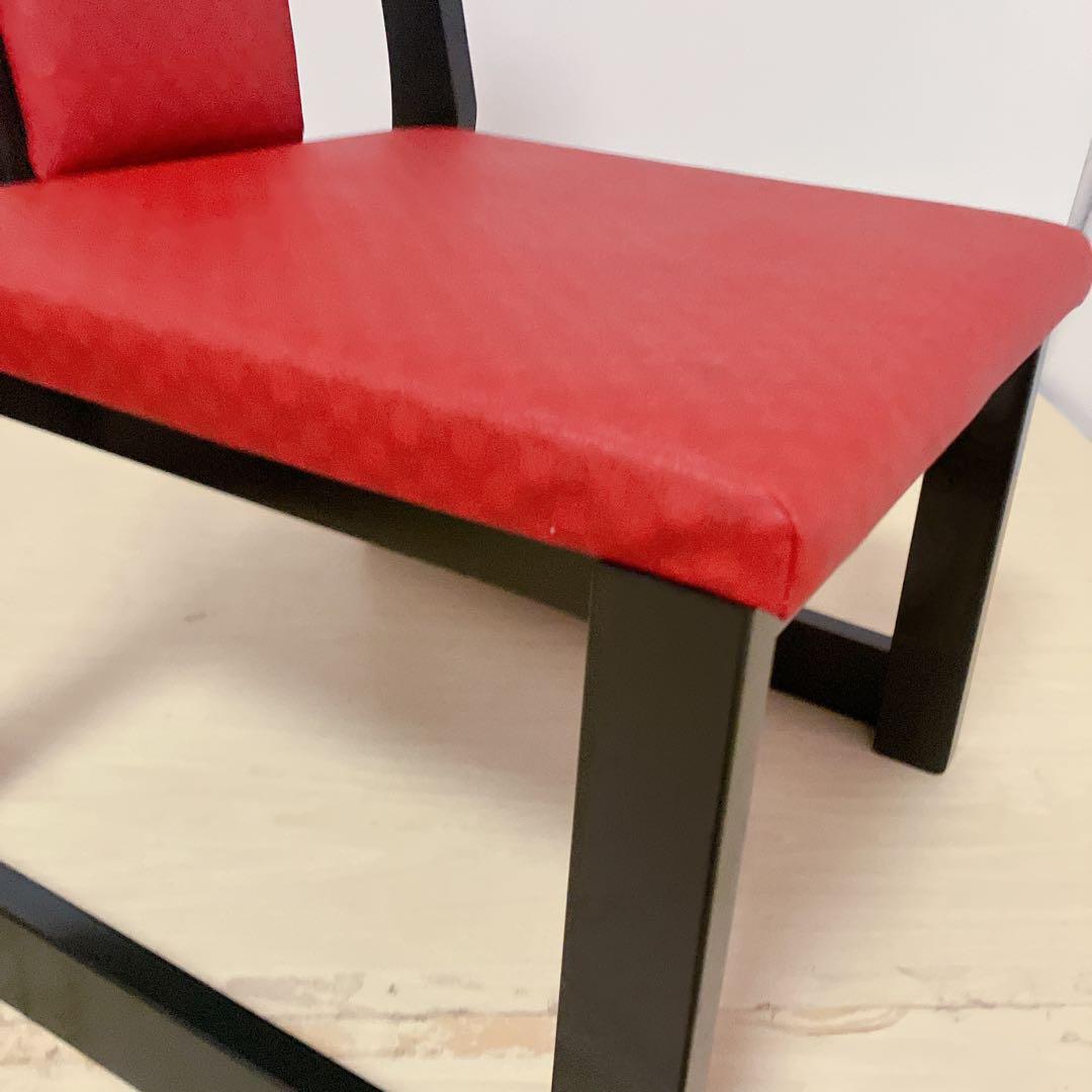 高座椅子　2脚セット　座面ビニール　ダイニングチェア　座敷椅子　座椅子