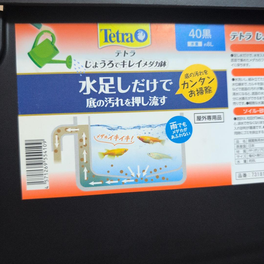【豪華5点セット】テトラ メダカ飼育セット じょうろでキレイメダカ鉢 40黒