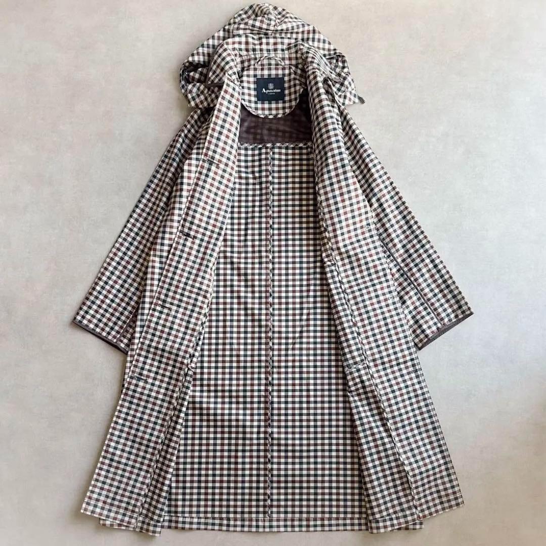 極美品▲Aquascutum アクアスキュータム /レインコート クラブチェック