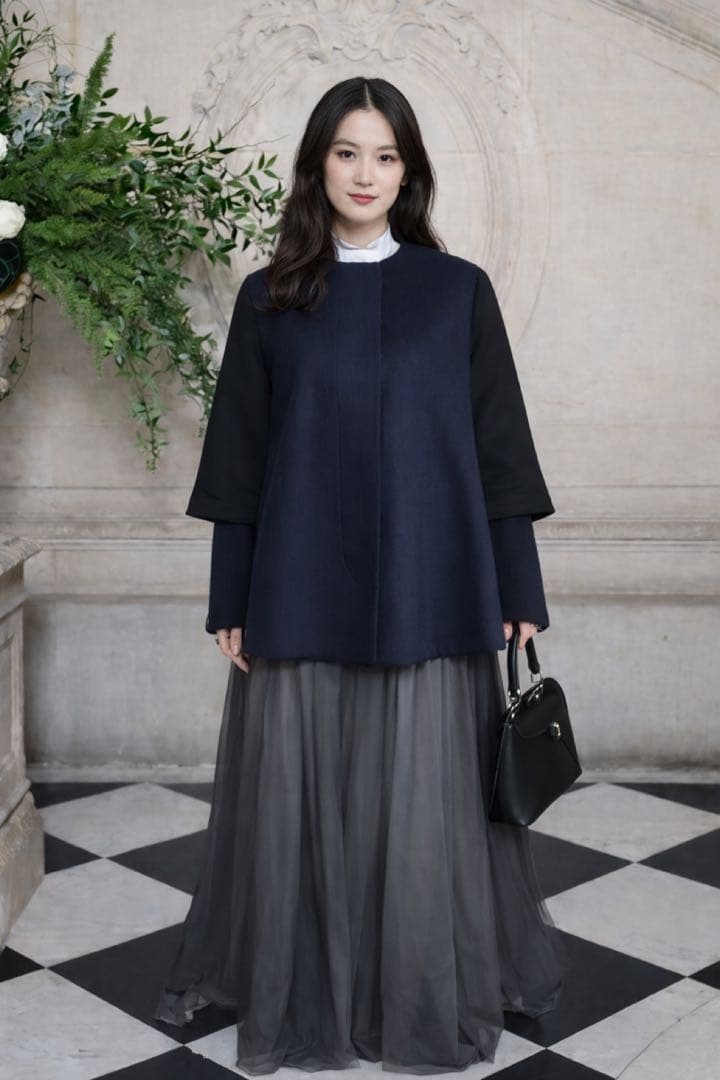 美品 ChristianDior ディオール ケープ ショートコート ブルゾン