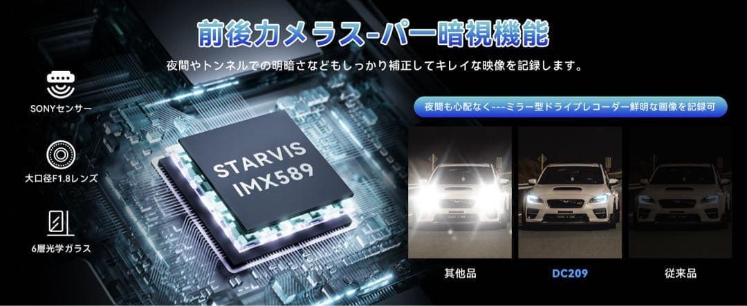 ⭕️4K超高画質⭕️分離型ドライブレコーダー バックカメラ 前後同時録画 GPS