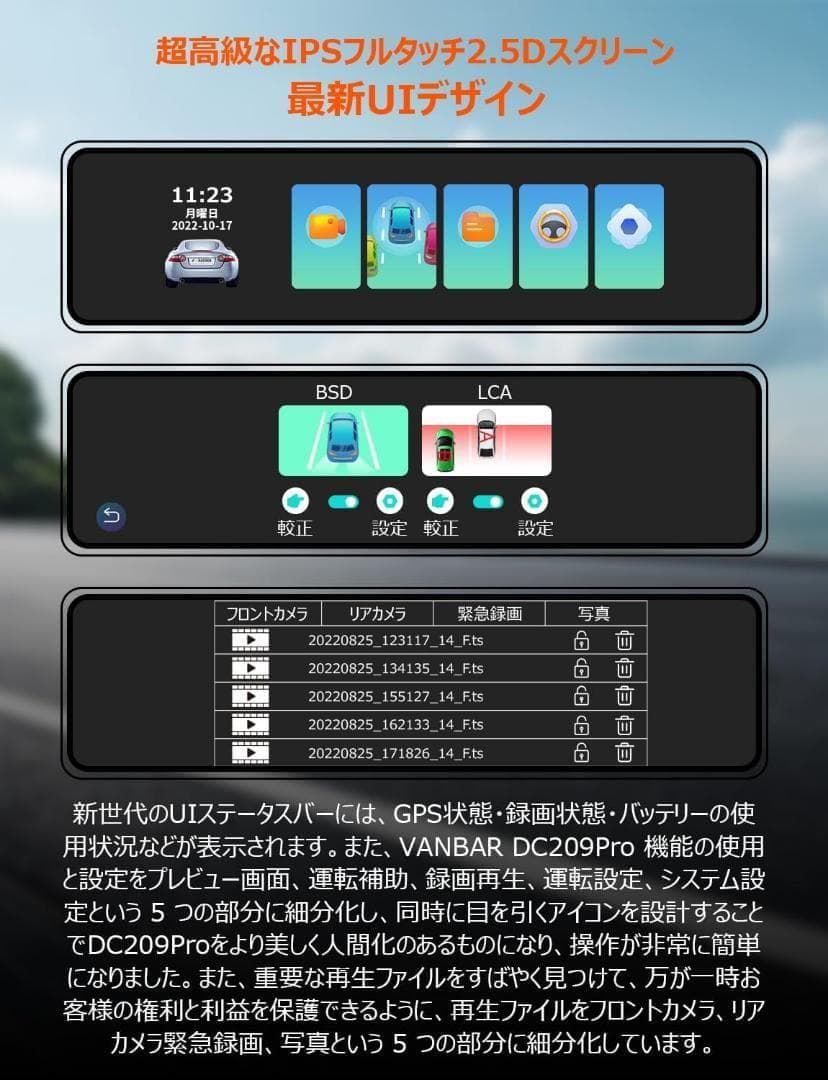 ⭕️4K超高画質⭕️分離型ドライブレコーダー バックカメラ 前後同時録画 GPS