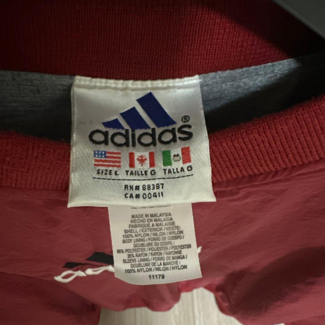 old adidas 赤プルオーバー ナイロンジャケット
