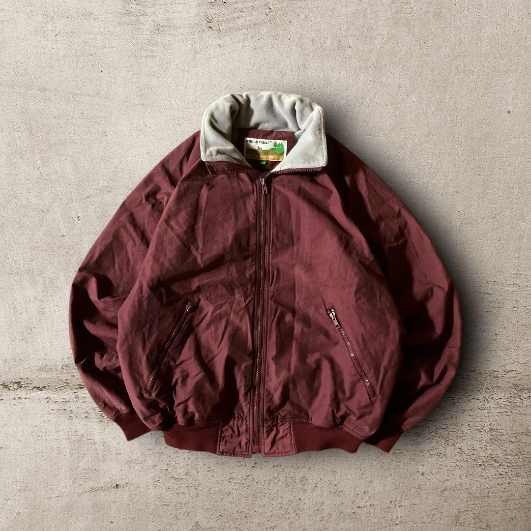 koo様☆vintageウォームアップジャケット短丈フーディナイロンブルゾンバー