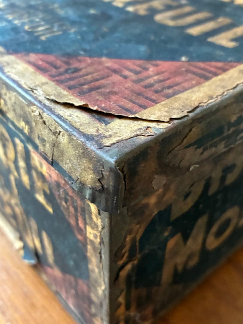 フランス　アンティーク　ビスケット缶　大きな　ティン缶　収納缶　特大　約90年前