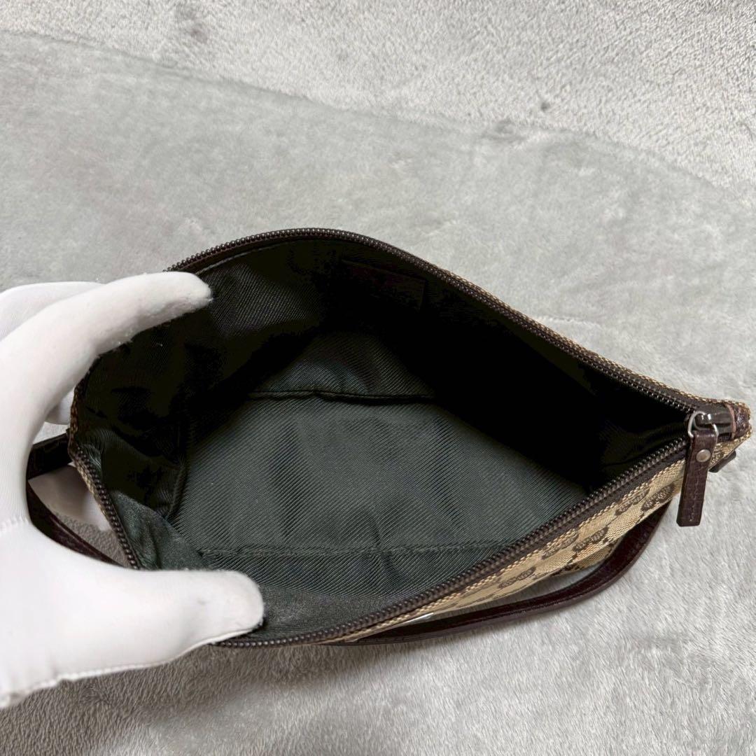 バッグ Gucci GG Accessory Pouch Leather Brown