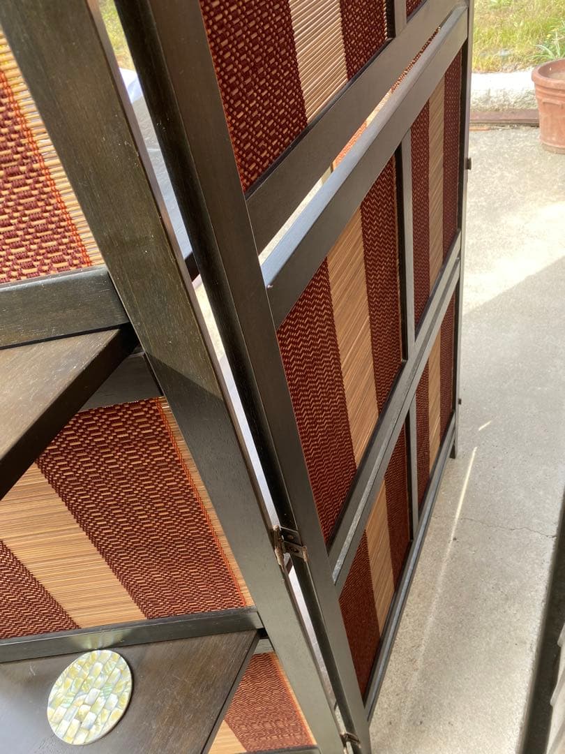 三段　飾り棚　和風　折りたたみ式　シェルフ