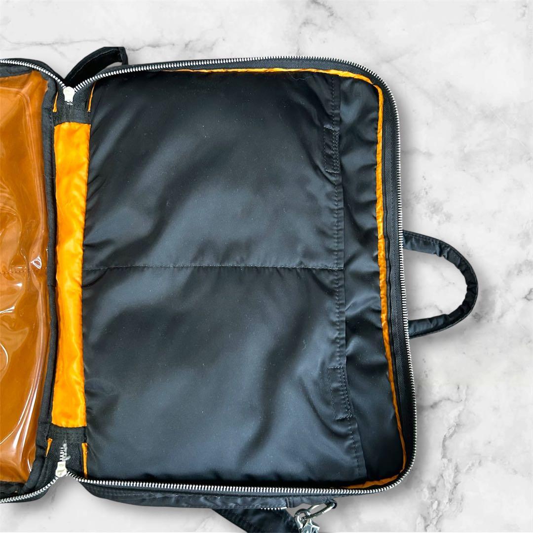 【希少】PORTER TANKER ブリーフケース　2way黒　2層　マチ拡張