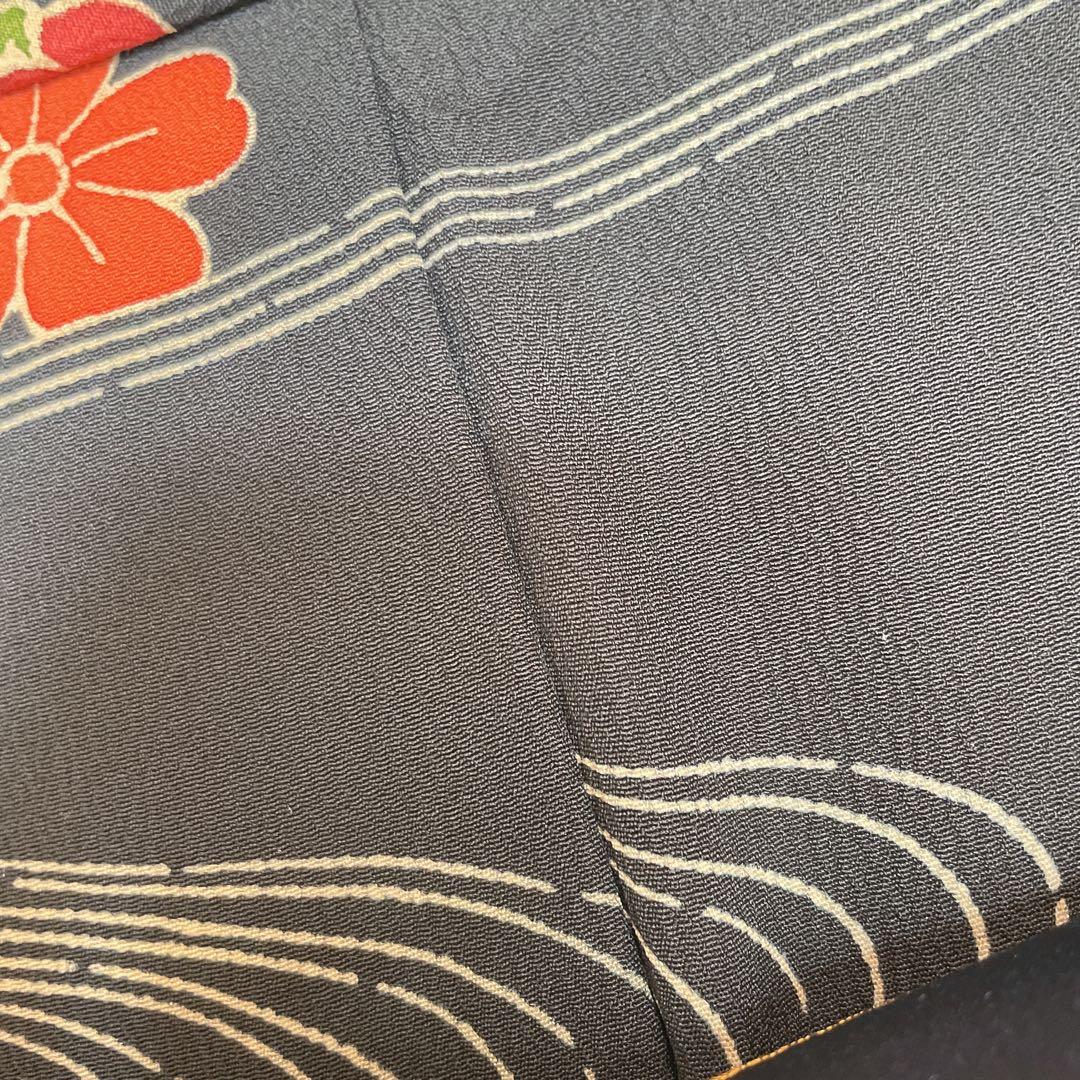 小紋　フルセット　あやめ　菊　流水　型染め　縮緬　お散歩　お買い物　着物　P4