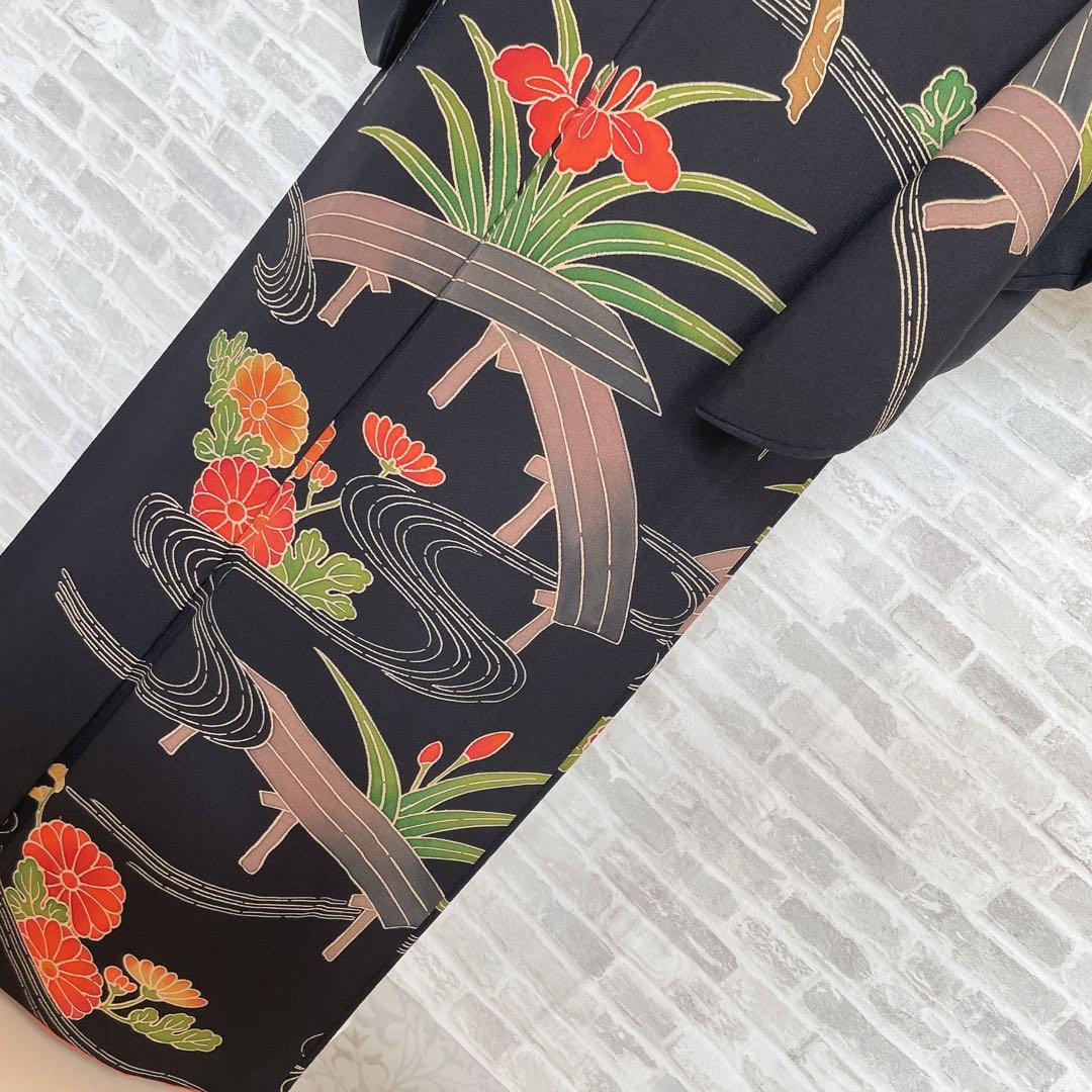 小紋　フルセット　あやめ　菊　流水　型染め　縮緬　お散歩　お買い物　着物　P4