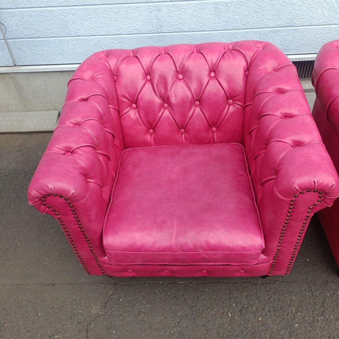 英国ヴィンセントPUレザーコンパクトチェスターフィールドシングルソファ