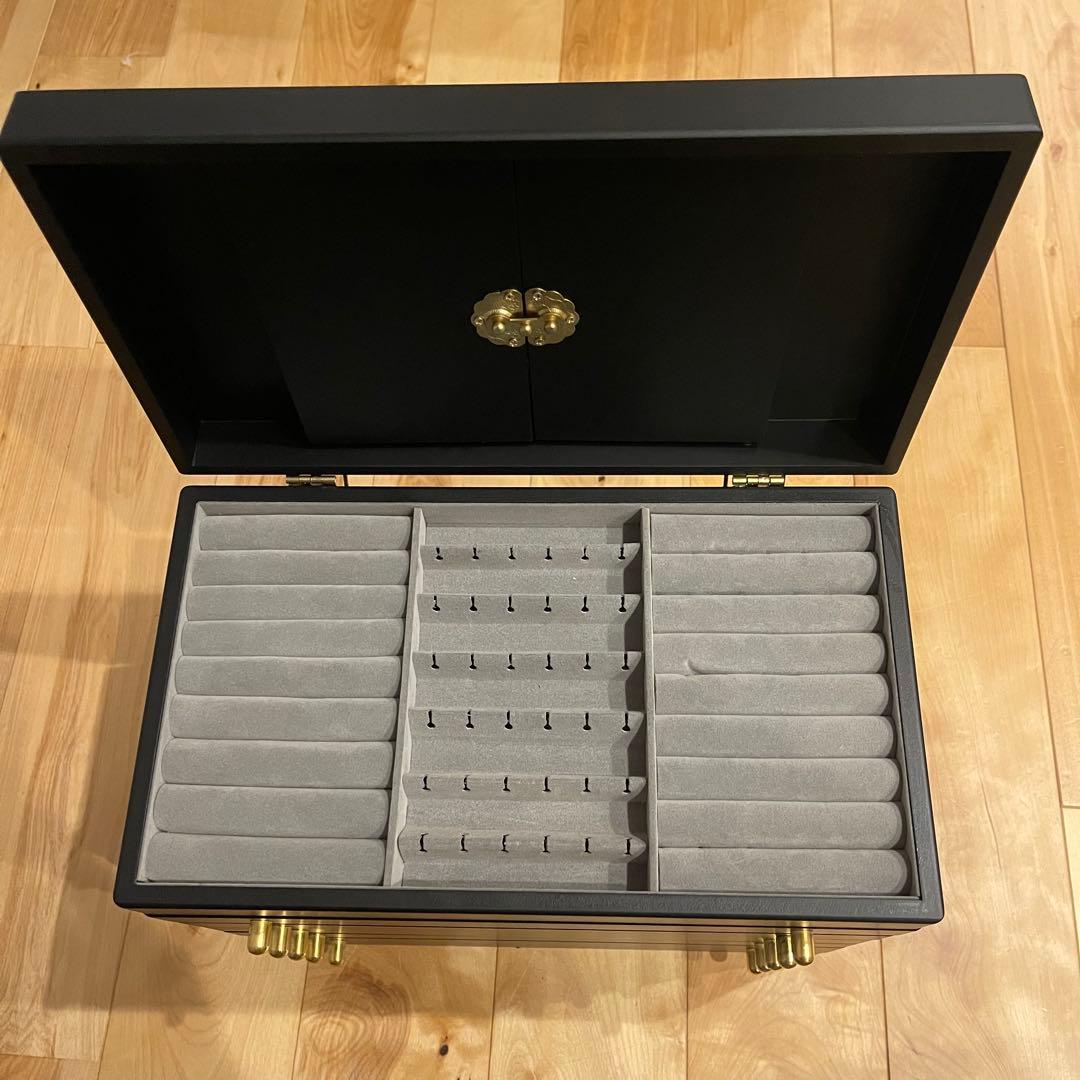 ジュエリーボックス アクセサリー ケース 大容量 5段 大地真央 黒 ブラック