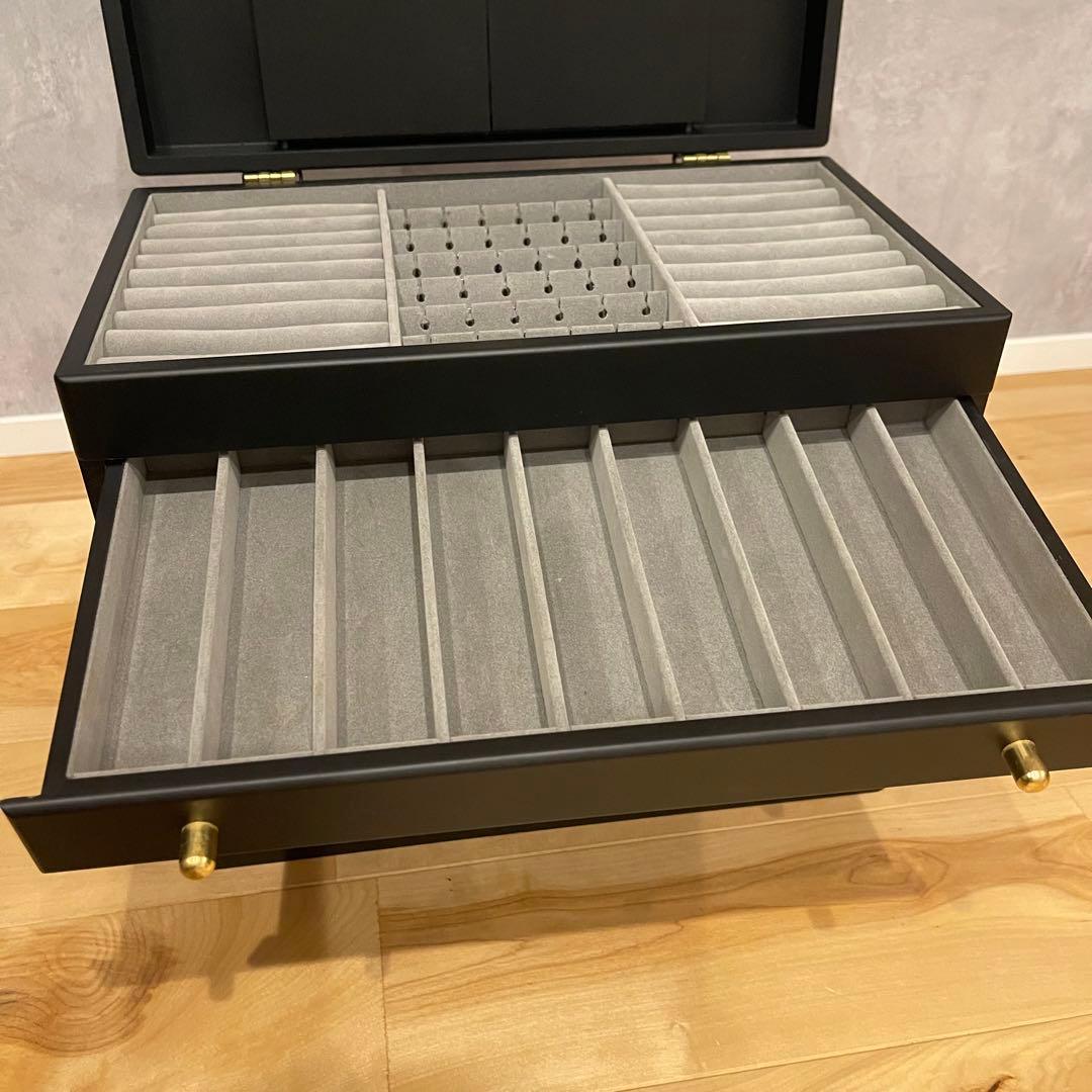 ジュエリーボックス アクセサリー ケース 大容量 5段 大地真央 黒 ブラック