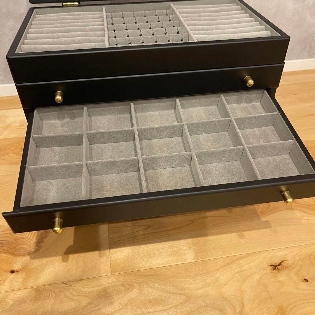 ジュエリーボックス アクセサリー ケース 大容量 5段 大地真央 黒 ブラック