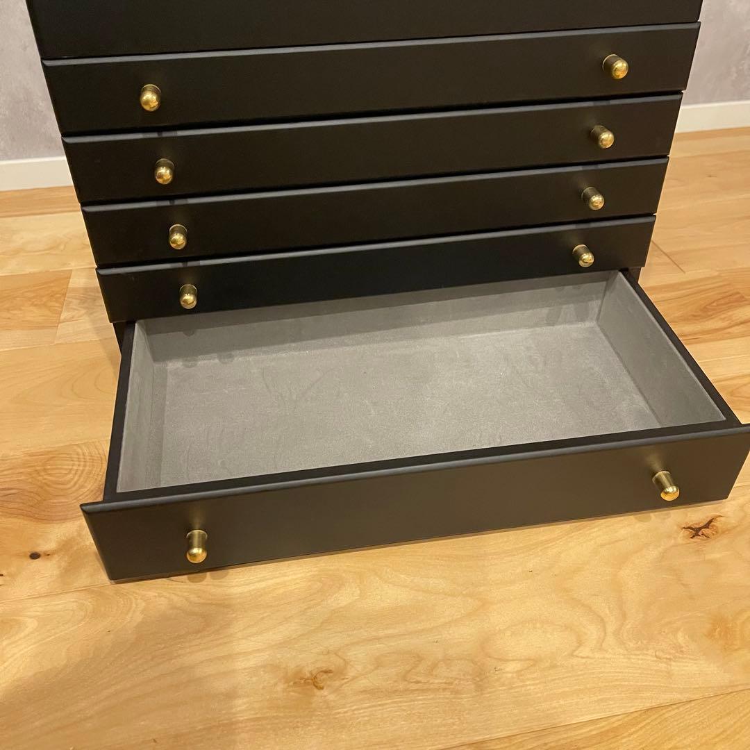 ジュエリーボックス アクセサリー ケース 大容量 5段 大地真央 黒 ブラック