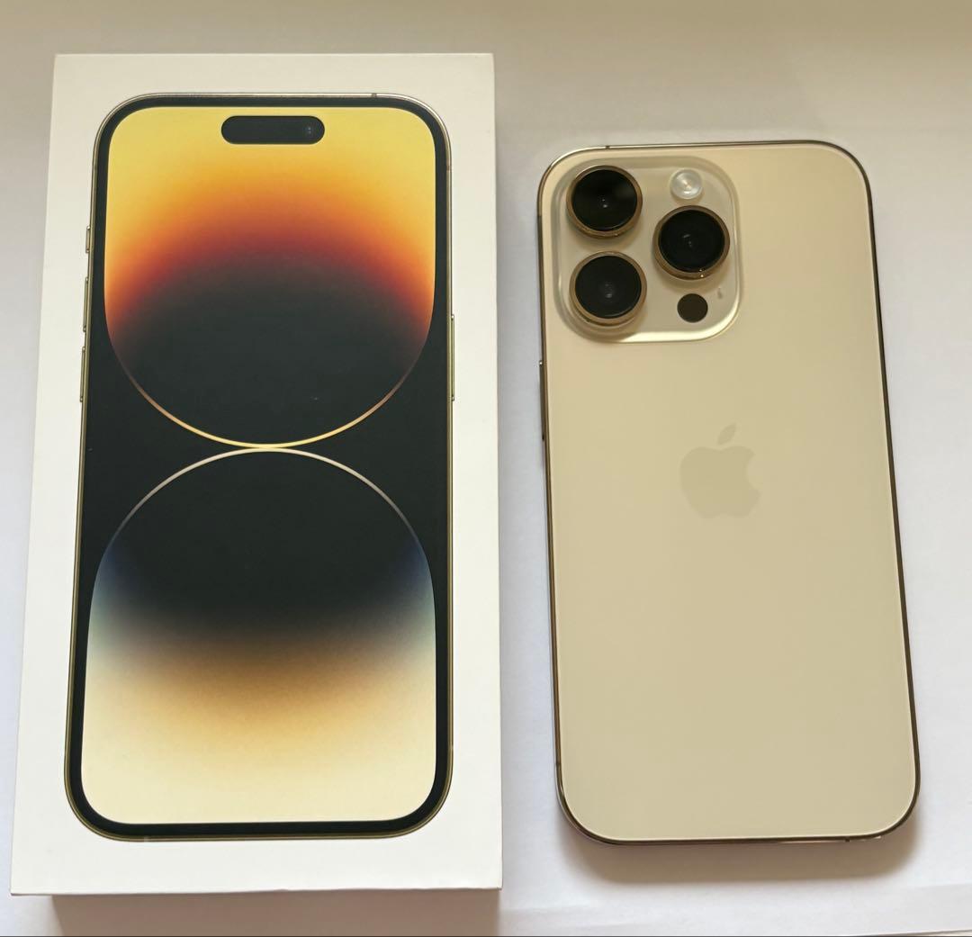 【お値下げ中】アイフォンiPhone 14 Pro ゴールド 本体 Simフリー