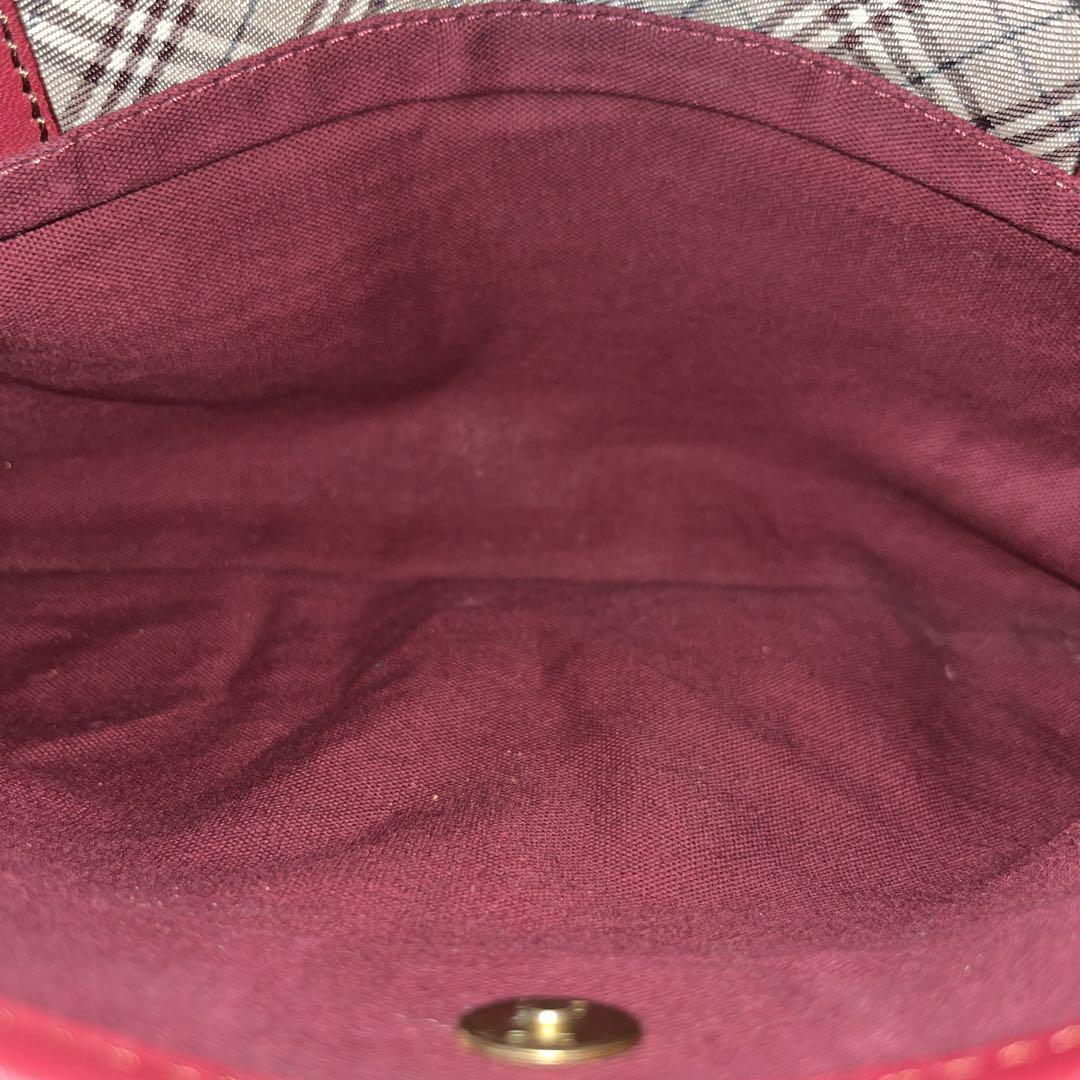 希少　バーバリーブルーレーベル　ノバチェック　ショルダーバッグ　ナイロン　レザー