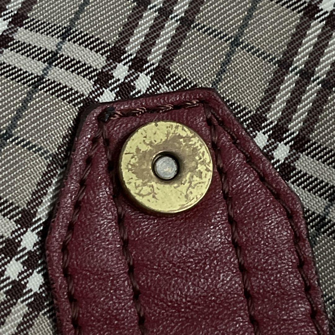 希少　バーバリーブルーレーベル　ノバチェック　ショルダーバッグ　ナイロン　レザー