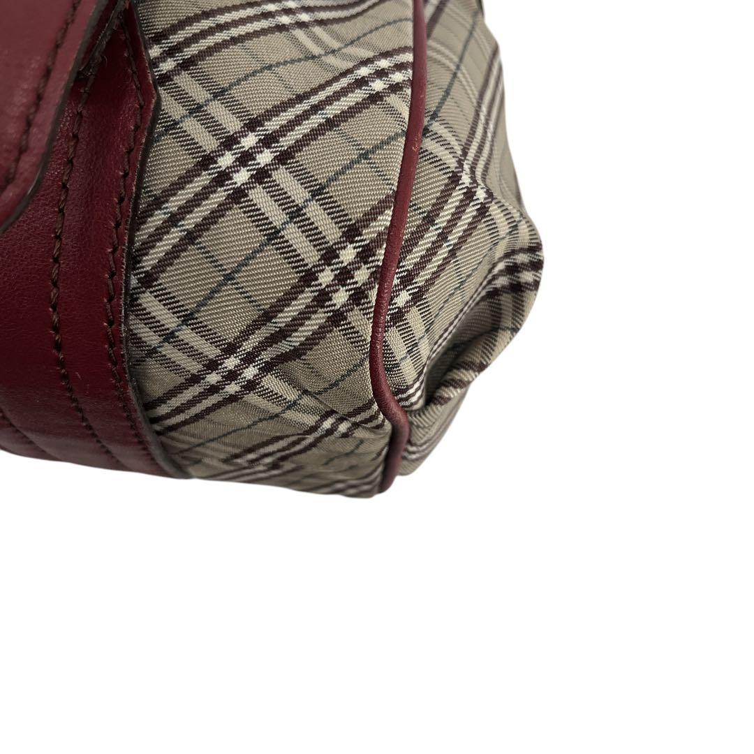 希少　バーバリーブルーレーベル　ノバチェック　ショルダーバッグ　ナイロン　レザー