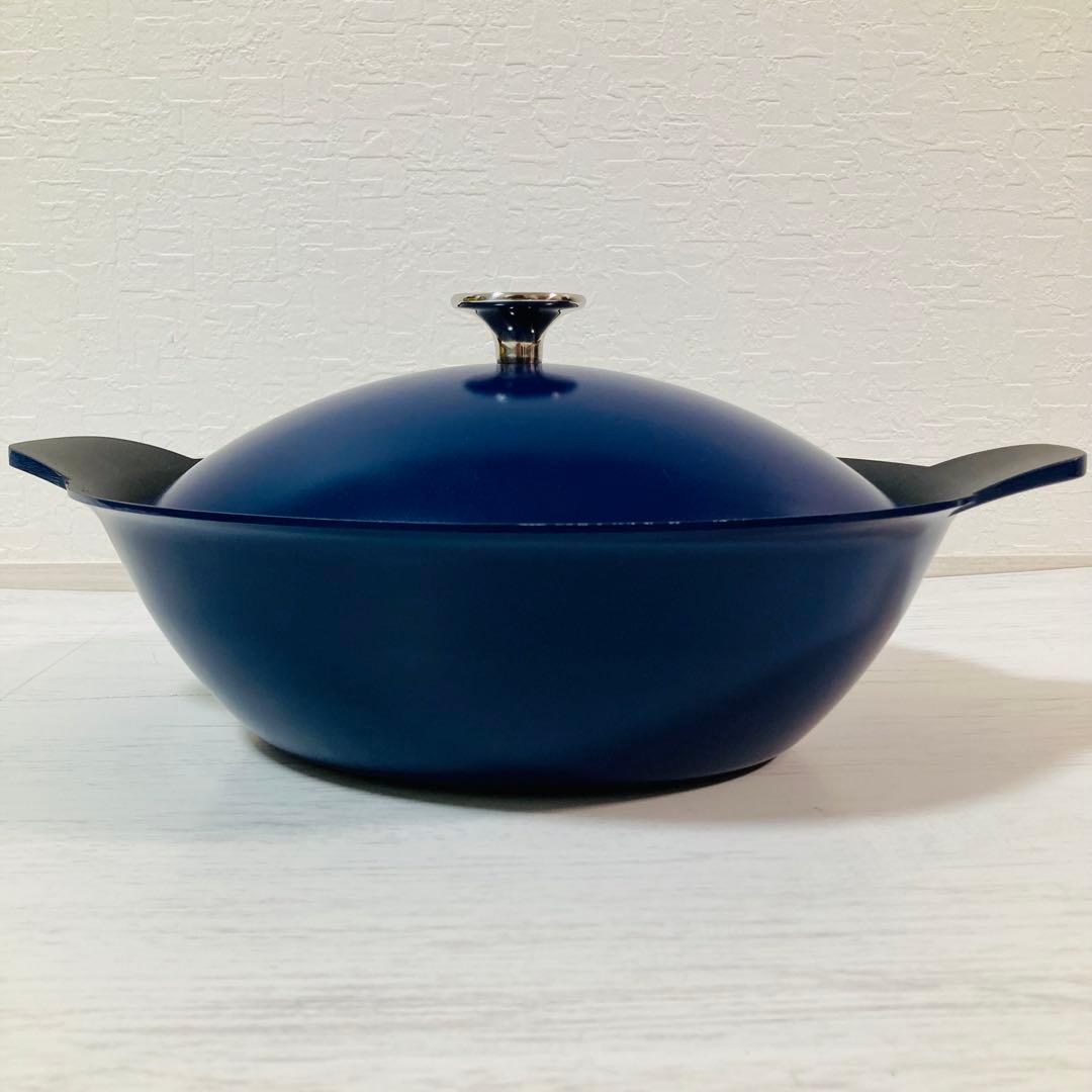 未使用 栗原はるみ　オーバル卓上鍋 26cm ネイビー マルチマットセット