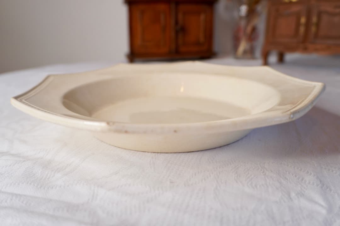 フランス アンティーク クレイユモントロー オクトゴナルプレート 陶器 深皿④