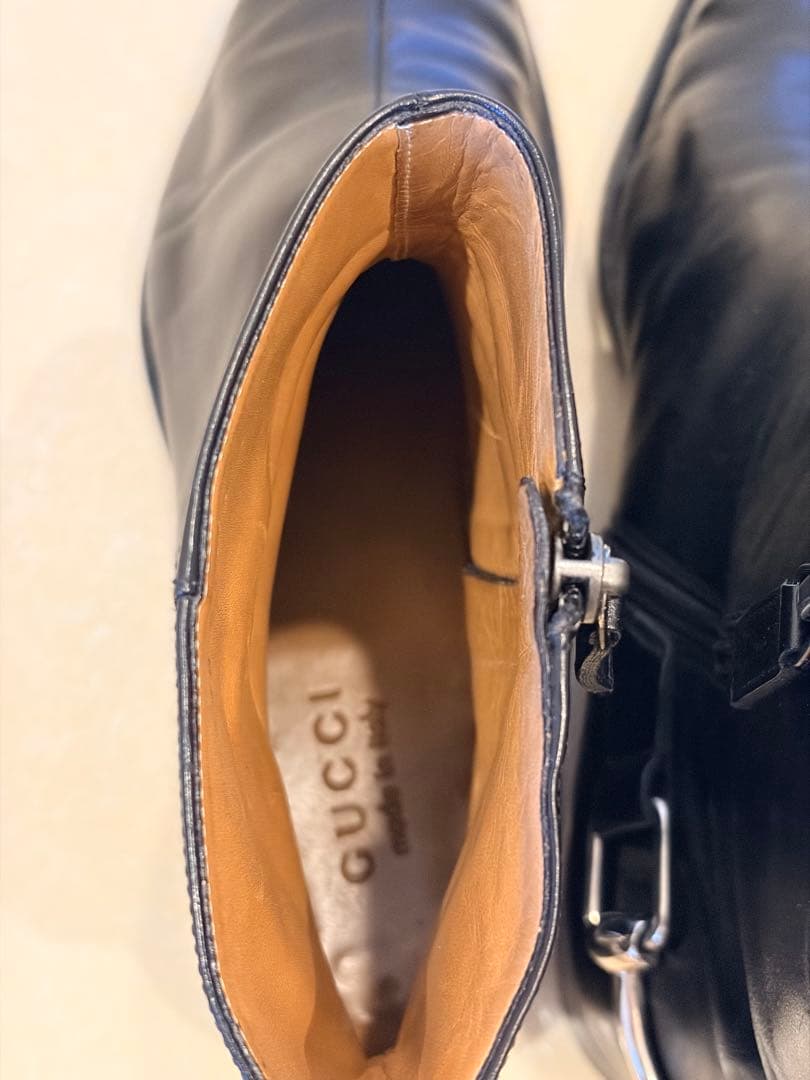 GUCCI グッチ　ホースビット サイドジップ　ブーツ 黒