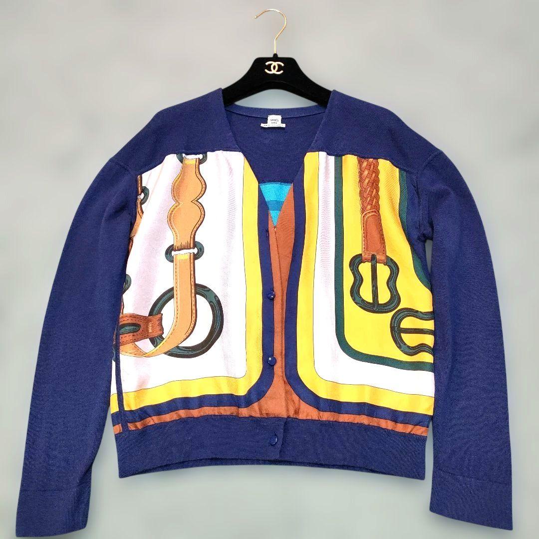 HERMES　エルメス　カーディガン　シルク　レディース