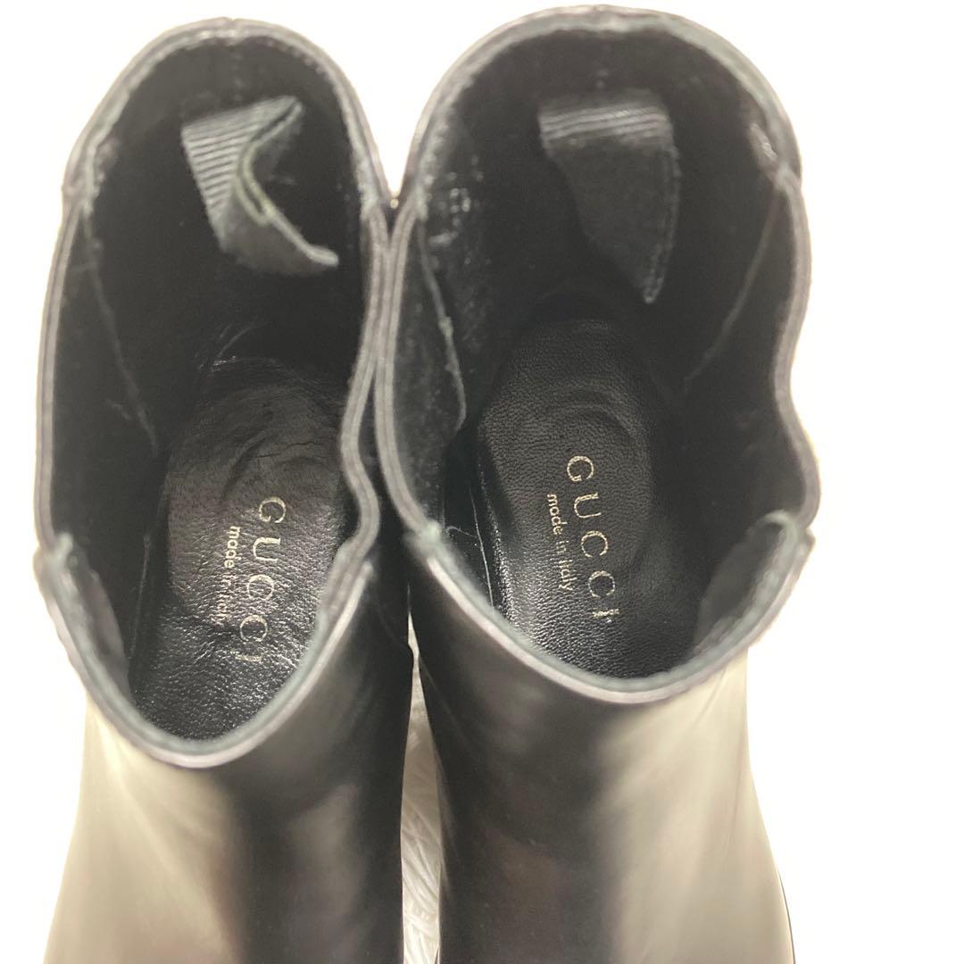 GUCCI グッチ　シェリーライン　サイドゴアブーツ　ブラック　36