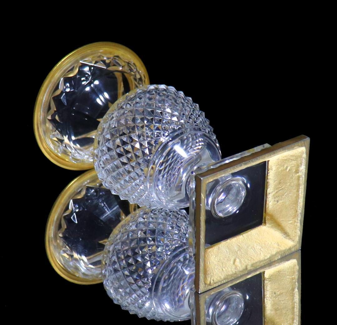 オールド・バカラ 1870年頃美術館級 ブロンズメディチ切子花瓶 壺 ディアマン