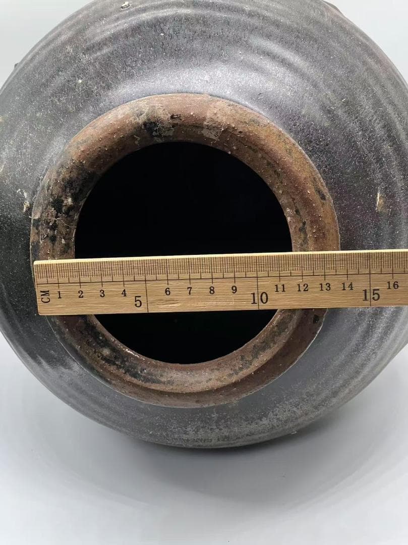 宋時代　贛州窯黑陶大壺 黑陶大瓶 李朝15世紀　高麗　黒陶大壺(B-52)