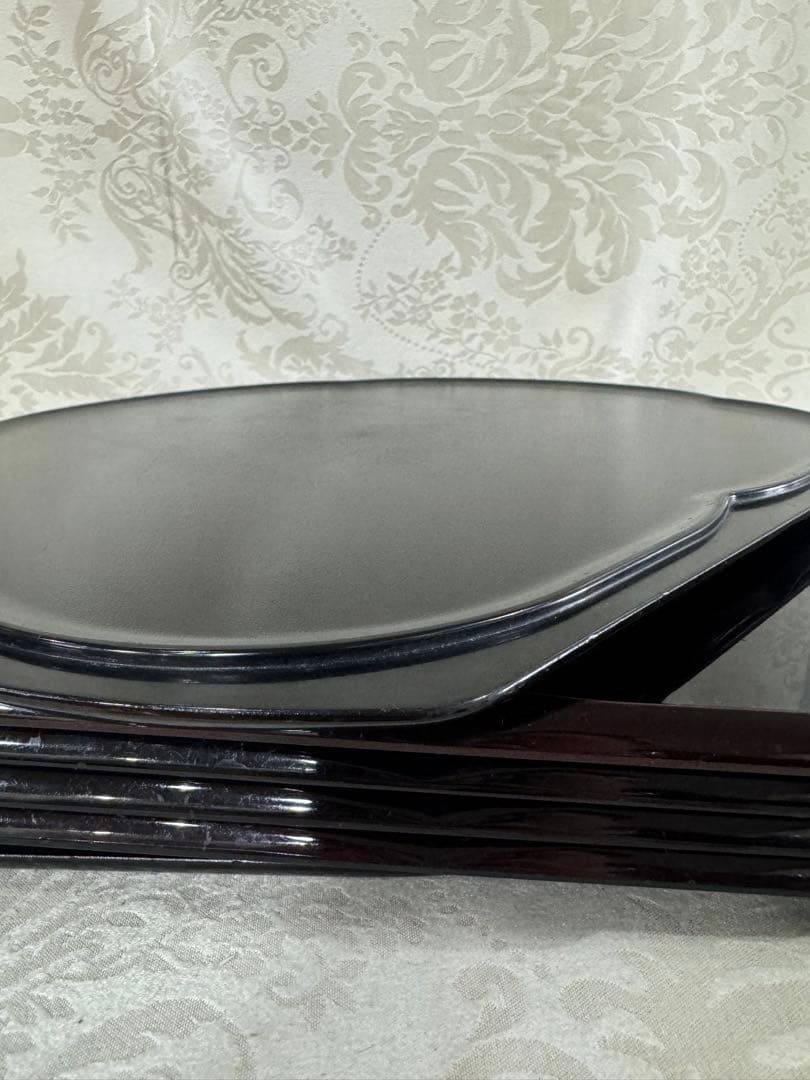 【ほぼ美品】懐石盆　半月盆　縁起の良い梅の花型　リバーシブル12枚セット