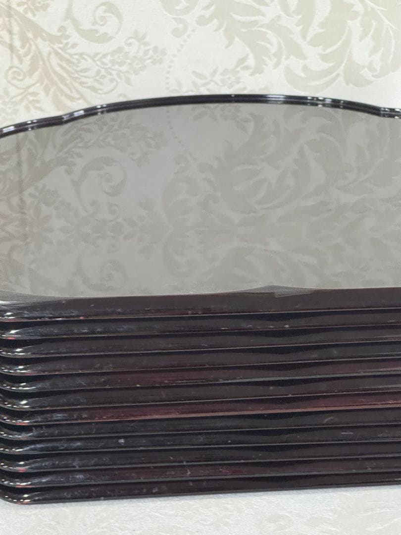 【ほぼ美品】懐石盆　半月盆　縁起の良い梅の花型　リバーシブル12枚セット