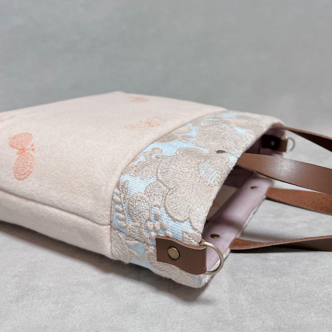 ハンドメイド　ミナペルホネン　きりかえトートバッグ⑅︎◡̈︎* Sサイズ