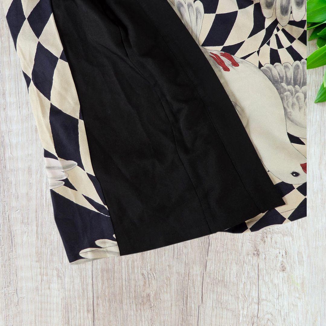 重宗玉緒 コラボ ワンピース 着物 鳩 冬 和装 和服 カジュアル 現代和装　袷