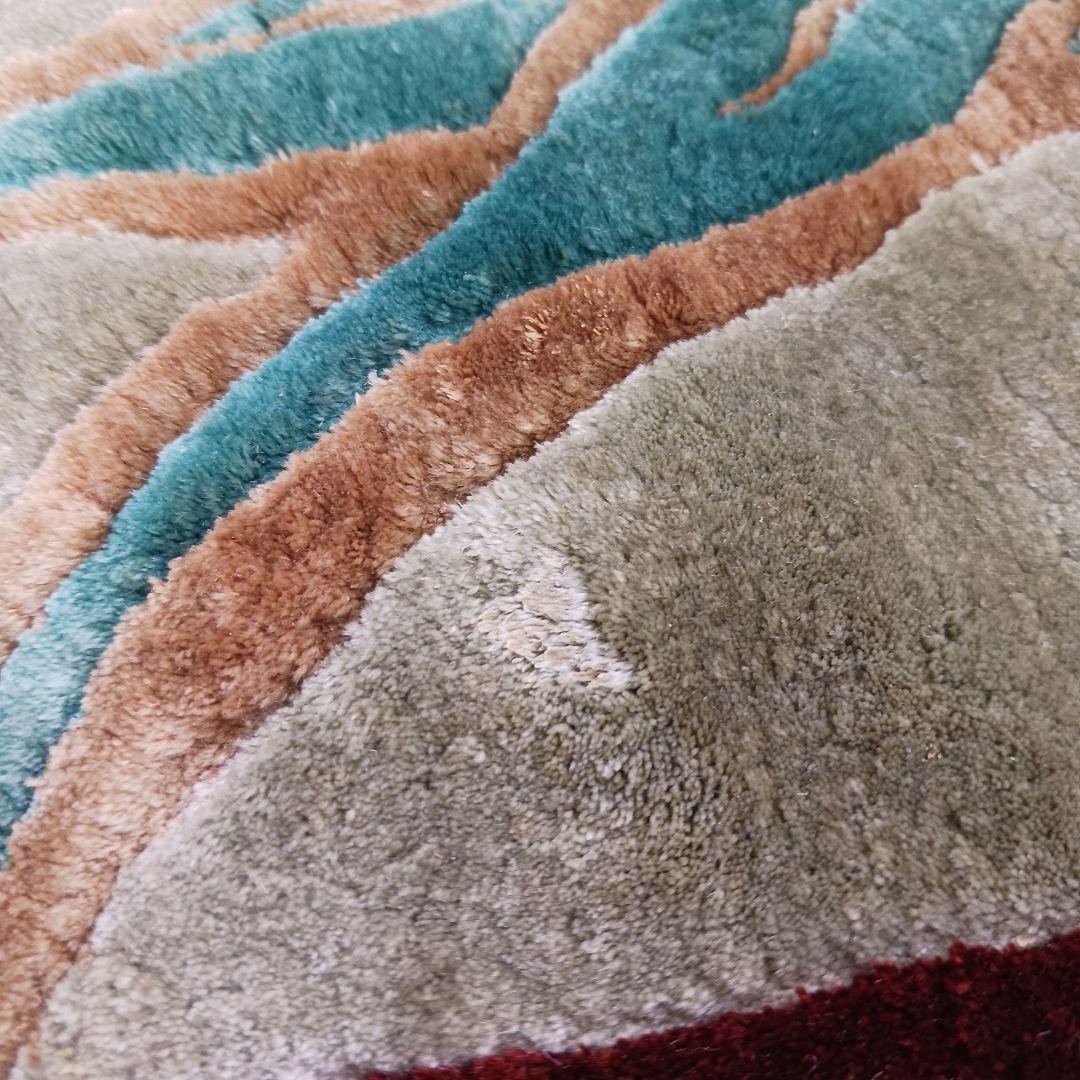 Y3001 中国シルク段通 特大判 245×169㎝ シルク100% 手織り