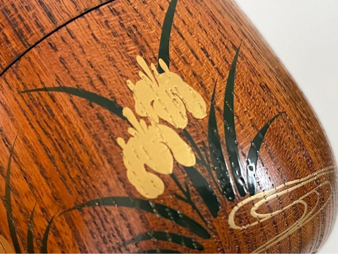 茶道具　筑紫筑良　欅摺漆八橋　大棗　棗　茶入　桔梗　螺鈿　蒔絵　共箱